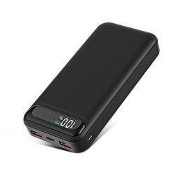 KLIFE 고속충전 대용량 보조배터리 20000mAh PD 22.5W QC3.0 잔량표시, 블랙, PD-Q2