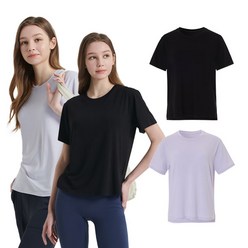 코너스위트 여성 컴포트데일리 브라탑 티셔츠 2종 패키지 (퍼플+블랙)