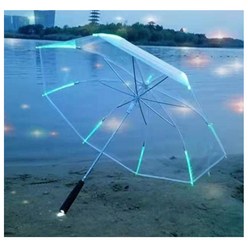 USB충전식 선풍기 우산 LED 투명 장우산 3단 자동 조명 거꾸로 우산 거꾸로 장우산