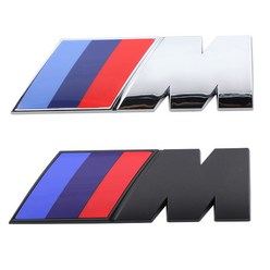 BMW M 범퍼 트렁크 엠블럼 스티커 악세서리 M퍼포먼스 데코 튜닝 포인트, 블랙(대), 1개