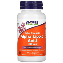 나우푸드 알파리포산 알리포산 ALA 600 mg 60 베지 캡슐 포도씨 바이오페린, 60정, 1개