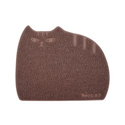 PET 아이캣 뚱냥이 모래 매트 (40x50cm) 브라운 고양이 켓 화장실 사막화 방지 발판 패드 다용도 / 펫