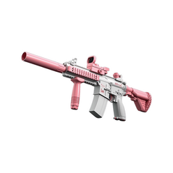 M416 자동 워터건 펌프 대용량 물통 전동물총, 핑크