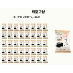 밥도둑 맛있는김 별난맛김 식탁김 15g 40봉 대용량 선물박스 (15g*40봉), 소포장(15g) 대용량(40봉), 40개