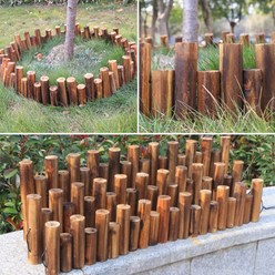 [하이오브제] 통나무 울타리 원목 나무 펜스 정원 화단 꾸미기, 울타리 (소 15cm)