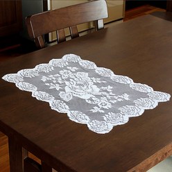 로즈 레이스 테이블 러너 5p, 33 x 45 cm