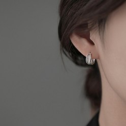 엠스타일 925 은 라인 원터치 귀걸이 선물포장 미니 이어링 실버 데일리 여자 순은