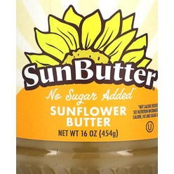 SunButter 해바라기 버터 설탕 무첨가 454g(16oz), 45416정, 454g