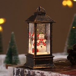 깔끔조아 크리스마스 LED 워터볼 선물용 미니 스노우볼, 눈사람
