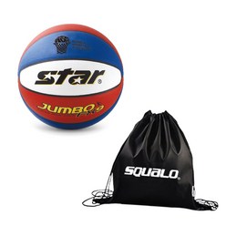 스타 점보 FX9 농구공, 레드/블루 + 스쿠알로 공가방