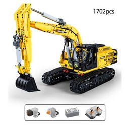 카다 중국호환 키덜트 Cada-1702 피스 1:20 도시 원격 제어 엔지니어링 자동차 DIY 모델 블록 RC 굴삭기, 01 C61082W No Box