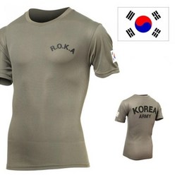 [아미캠프] 쿨론 ROKA 로카 카키 반팔 군용 티셔츠