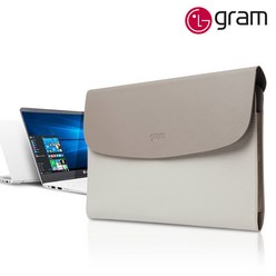 LG전자 그램 노트북 전용 파우치, 브라운베이지