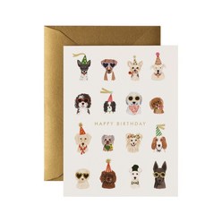 라이플페이퍼 Party Pups Birthday Card생일 카드, 단품