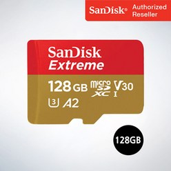 샌디스크 마이크로 SD카드 SDXC Extreme 익스트림 QXAA 128GB, 128기가
