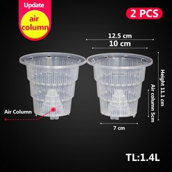 새 버전 10 cm 투명 난초 화분 공기 기둥 투명 플라스틱 화분 공기 구멍, 2 PCS 10 CM, 2개