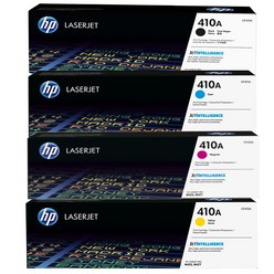 HP Color LaserJet Pro MFP M452dn 정품토너 4색1세트 CF410A/CF411A/CF412A/CF413A 검정/칼라 각 2 300매 NO.410A, 1개, 검정+컬러