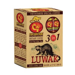 베트남 C7 con chon vang luwak 족제비 3in1 커피 (17g x18개입 x 3개), 306g, 18스틱, 3개