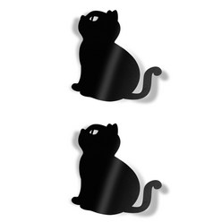 인테리어 고양이 스티커 K-679, 화이트 무광 L 2개