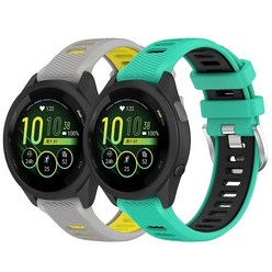 Garmin 가민 Forerunner 265S 255S에 맞는 18mm 시계 밴드 VIVO 비보액티브 4S 퀵 릴리즈 실리콘 교체 시계 밴드 스트랩 손목 밴드 팔찌 Garmin, Gray Green