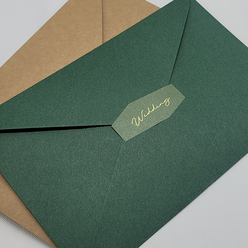 <종이살롱>로얄그린 녹색 180x120 딥그린 고급 답례 청첩장 셀프 초대장 엽서 클래식 봉투, 로얄그린 50매