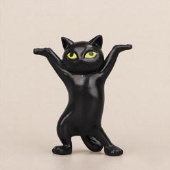 사무실책상인테리어 책상연필꽂이 다용도 재미있는 고양이 펜 홀더 모든 이어폰 홈 춤추는 애니메이션, 3.Black