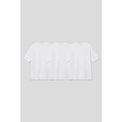 [Men][에두아르도][3팩 세트]릴렉스 세미오버핏 반팔 티셔츠 화이트팩