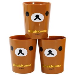 리락쿠마 3P 컵, 3개, 브라운