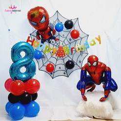 스파이더맨 생일 풍선 마블 파티 이벤트 세트, 스파이더맨생일세트_숫자5