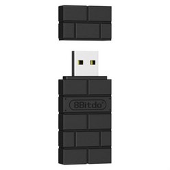 8Bitdo USB 무선 블루투스 호환 리시버 PC 컴퓨터용 닌텐도 스위치 게임패드 어댑터 핸들 변환기, Black, 01 Black