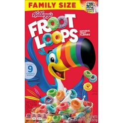 켈로그 프룻룹스 시리얼 (사이즈옵션) Kellogg's Froot Loops Cereal, 1개, 521g