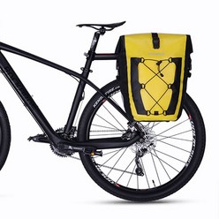 락브로스 풀 방수 27L 대용량 패니어 장거리 라이딩 캠핑 자전거여행 자전거가방 자전거국토종주 짐받이가방 야간라이딩 렉백, 옐로우, 1개