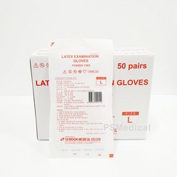 세운 멸균 라텍스 진료용 의료용 글러브 50조 L(대형), 1개