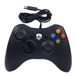 Xbox 360 컨트롤러를위한 USB 유선 게임 조이 패드 Gamepad Console Gamepad 조이스틱 원격 컨트롤러 교체, 한개옵션1, 02 Black