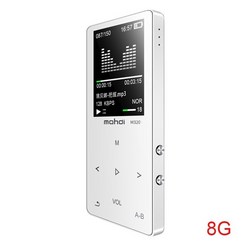 Mahdi M320 금속 블루투스 스포츠 MP3 플레이어 휴대용 오디오 8GB 4GB 내장 스피커 FM 라디오 자동차 음악 플레이어, 화이트8G, 하나