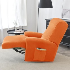 1인용리클라이너 신축성 소파 부드러운 레이지 보이 안락 의자 탄성 미끄럼 모든 것이 포함된 슬립 거실용, 3.Orange Sofa Cover