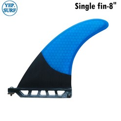 서핑 보드 핀 Surfing longboard fins single fin 8 inch surf blue color fin Surfboard fin 8 carbon, 푸른