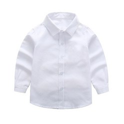 키즈 긴팔 흰셔츠 아동용 기본 화이트 셔츠