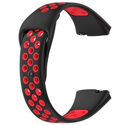 레드미 감시를위한 실리콘 고무 시계 스트랩 방수 3 라이트 액티브 스마트 워치, 검은 색 빨간색