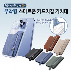 부착형 스마트폰 카드지갑 거치대 5color / 핸드폰 거치대 동전지갑, 블루