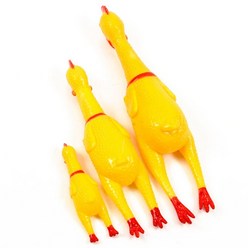 비즈코리아 삑삑이 소리나는 치킨 중형견 엽기닭 대형견 꽥꽥이 장난감, 1개, V015 삑삑이 치킨 대(단일색상)