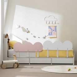 젠티스 어린이 침대 안전가드 구름 90cm (고급브래킷) / 침대가드 낙상방지, 파우더핑크
