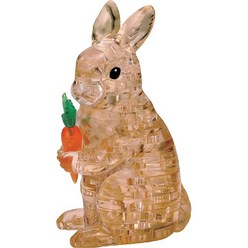 토끼 (브라운) 크리스탈 입체퍼즐 41피스, 혼합색상