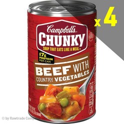 캠벨 청키 비프 베지터블 수프 553g x4팩 Chunky Soup Beef Country Vegetables 18.8oz, 533g, 4팩