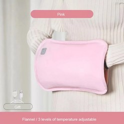 온열 손찜질기 장갑 손난로 전기핫팩 충전식 손 따뜻하게 온도 조절 가능한 뜨거운 가방, 분홍색
