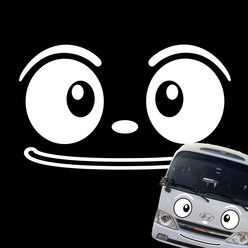 마이웨이카 타요 얼굴 눈 스티커 왕눈이 캐릭터 표정 데칼 자동차 차량 차량용 화물차 트럭 탑차 포터 유치원 버스 관광 캠핑카, 대형, 1개
