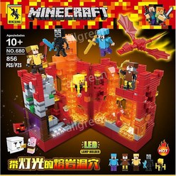 마인크래프트 레고 산속동굴 광산 Minecraft 피규어 칼 마을 장난감 너프건 호환블록, C
