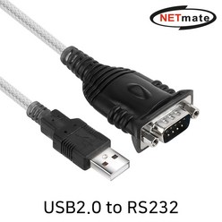 NETmate USB2.0 to RS232 시리얼 컨버터 0.45m/KW725/DB9M/15KV 서지 프로텍터 내장/RS232 통신 관, 1개