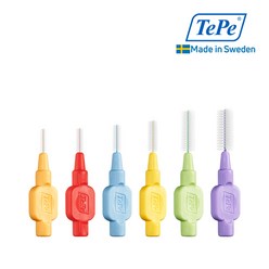 테페 스웨덴 교정용 임플란트용 치간칫솔 엑스트라 소프트 0.45~1.1mm 6개입, 블루 0.6mm, 6개