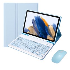 GATETOCN 적용 갤럭시 한글각인 키보드 케이스+ 마우스, 블루, 갤럭시 탭 S6 Lite 10.4 P610